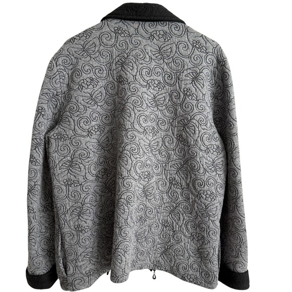 Alfred Dunner Womens 18W Zip Jacket Feminine Embroidery Casual Quilted Outdoors - Picture 2 of 14